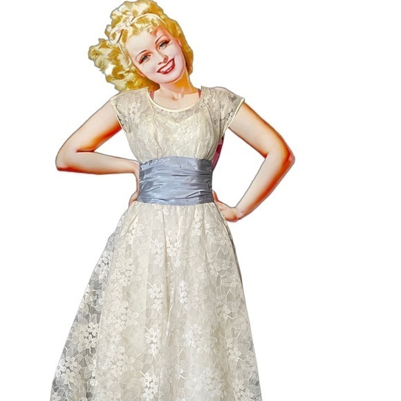 Vintage 1950s Lace garden wedding Dress - Picture 12 of 12